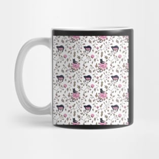 Peony flowers and cats Mug